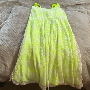 neon green with over lace dress